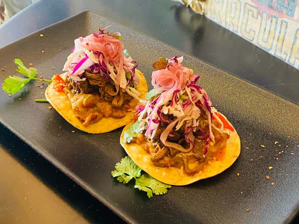 Adobo Braised Brisket Tostada