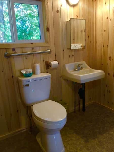 indoor bathroom in a cabin