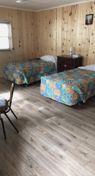 to beds in a room