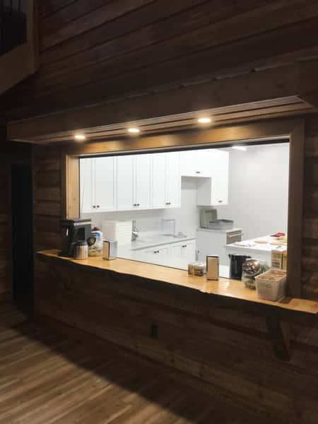 indoor kitchen in the cabin