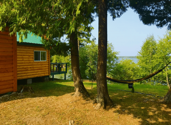 outdoor view of a cabin