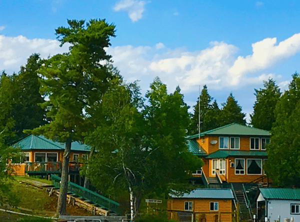 an outdoor view of a cabin