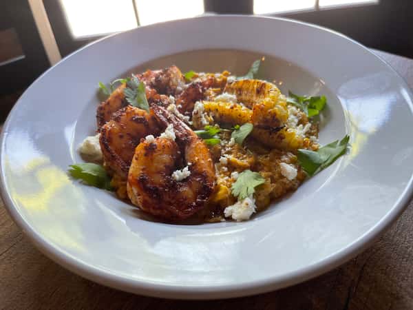 Blackened Shrimp Elote
