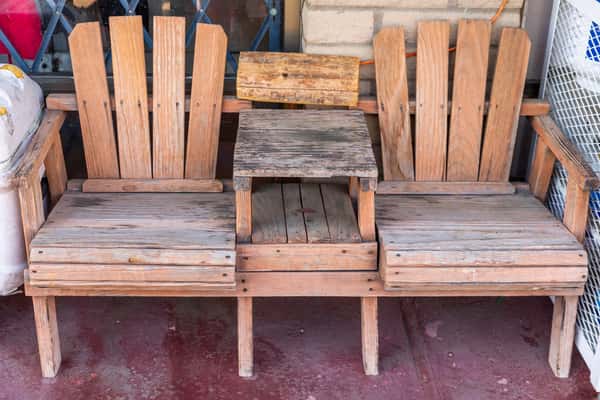 two wooden chairs
