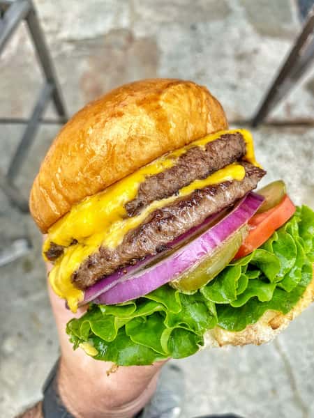 Double Cheese Burger Menu Grinderz American Restaurant in