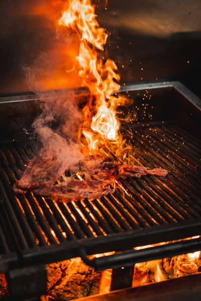 Steak in the fire