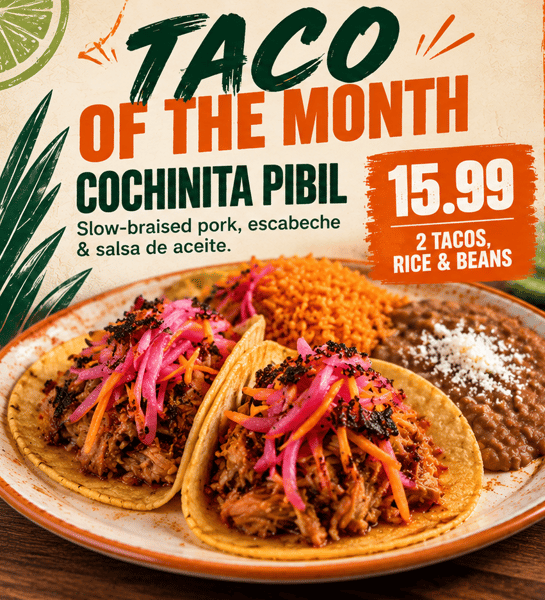 TACO OF THE MONTH PLATE