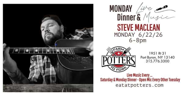 Monday Dinner & Live Music with Steve Maclean