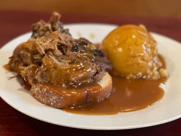Open Faced Roast Beef Brisket