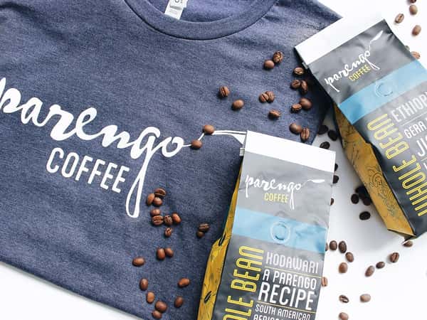 parengo coffee t-shirt with coffee beans