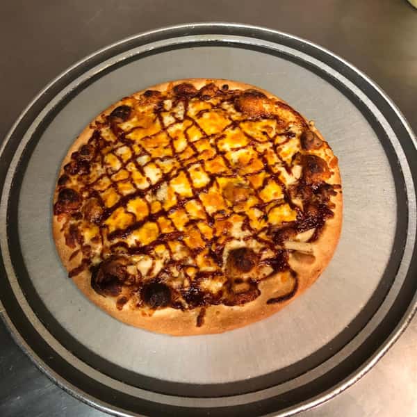 Pizza with BBQ Sauce drizzle