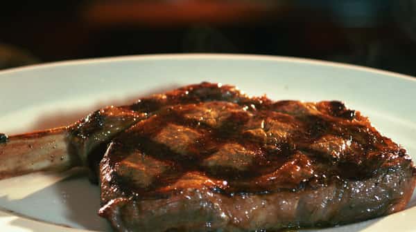 bone in ribeye on a plate