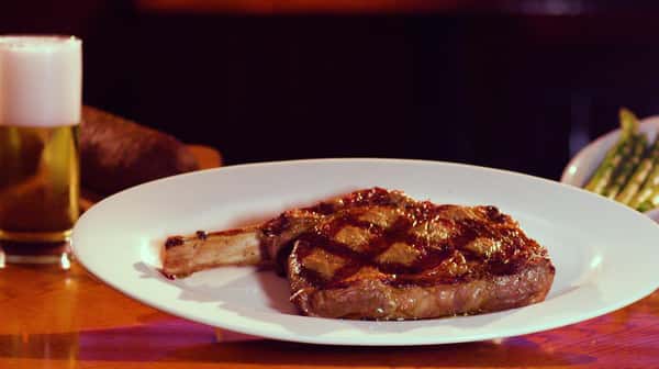 bone in ribeye on a plate