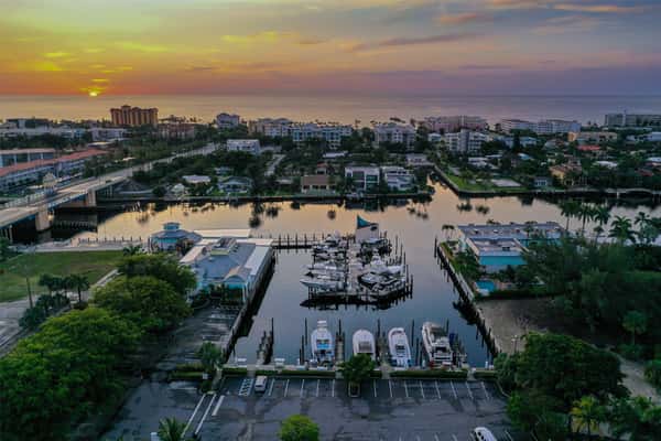 Aerial view of The Cove marina