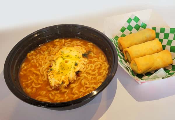 Ramen (In 32 Oz Bowl) with 3 PC Vegetable Spring Rolls