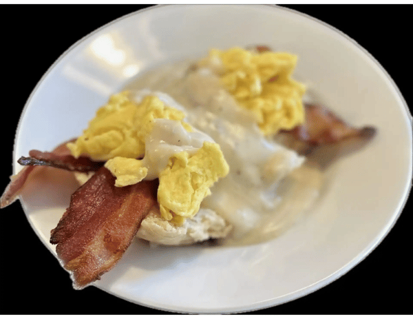 Meat and Egg Biscuit and Gravy Bowl