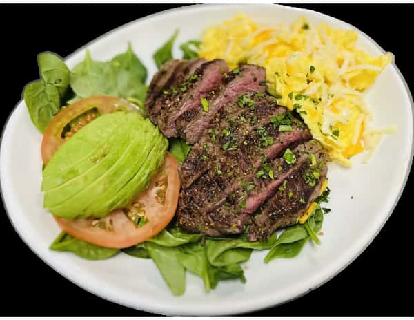 Low carb steak, avocado, breakfast bowl