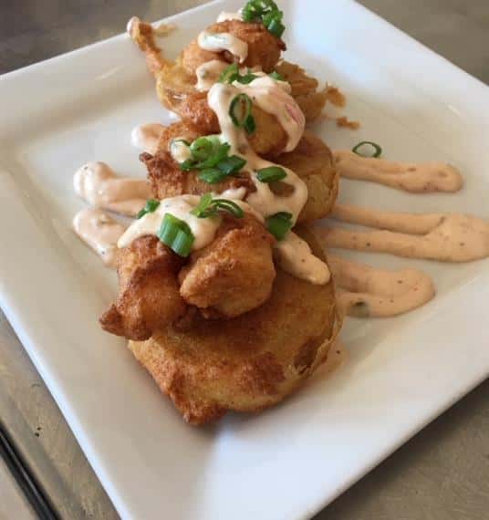 Fried Green Tomatoes w/Fresh Shrimp