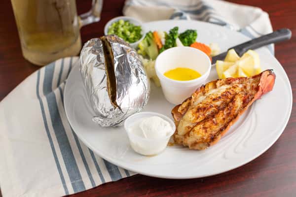 Broiled Lobster Tail with Baked Potato