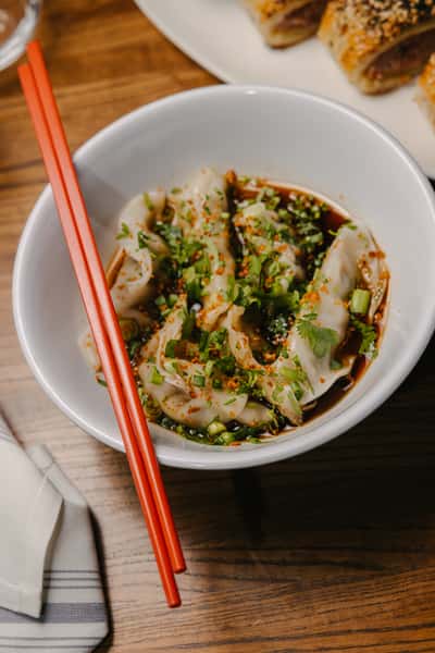 Steamed Chicken & Lemongrass Dumplings, Soy Ginger Dipping Sauce