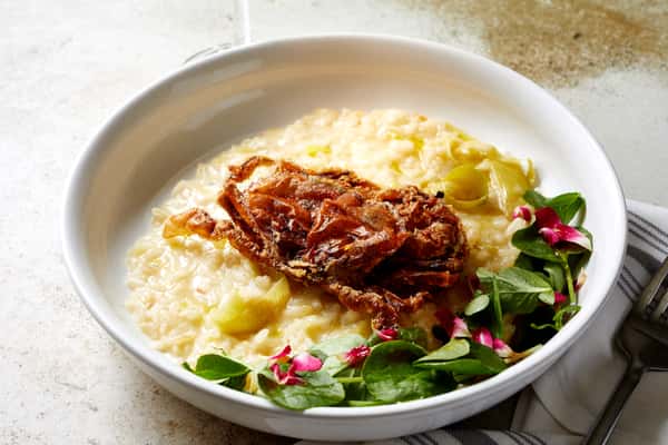 Risotto on white plate