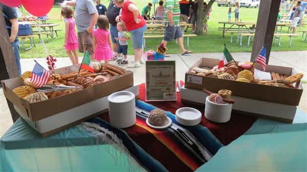 Pastries on a table