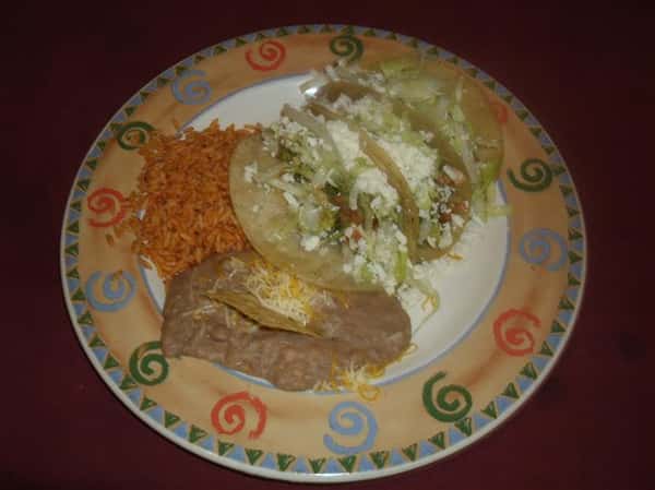 Tacos rice and bean paste