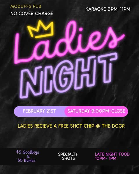 Who says Saturdays are for the boys? 😉 This weekend, girls' night out takes center stage - karaoke, deals, late night food and a night to remember! 🎤✨