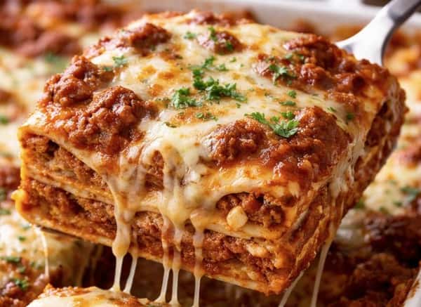 Homemade Meat Lasagna Dinner