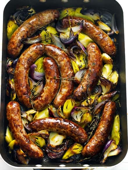 Local Sausage with Caramelized Onion
