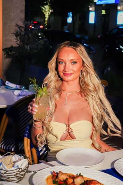 Woman with a drink