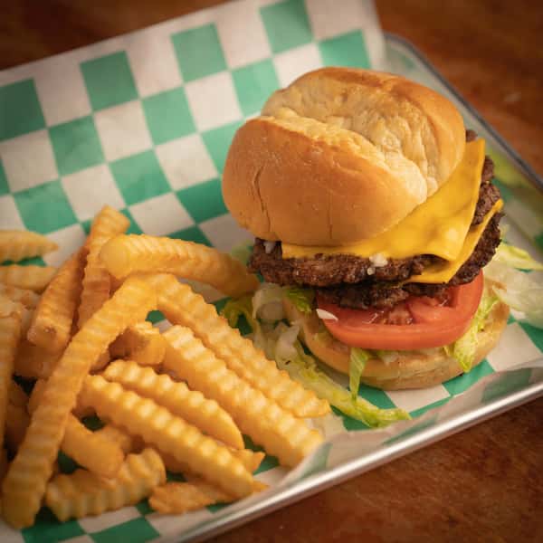 Burger and fries