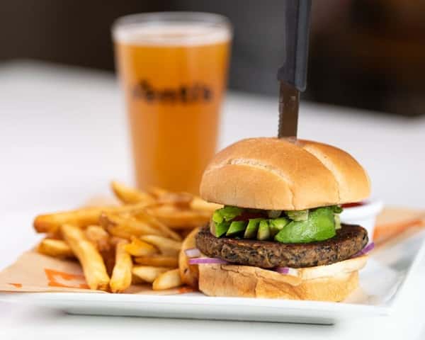 Burger, fries and beer