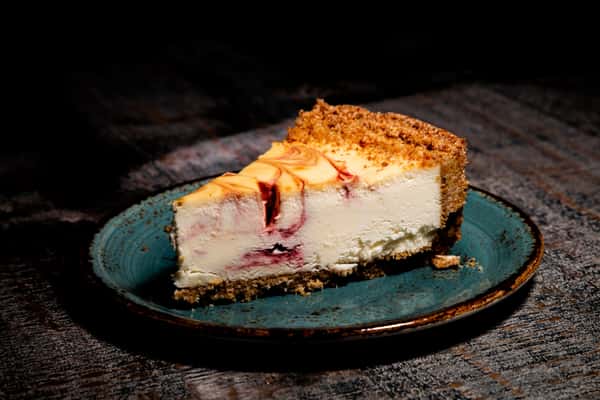 Cotton Blues Strawberry Swirl Cheesecake Slice
