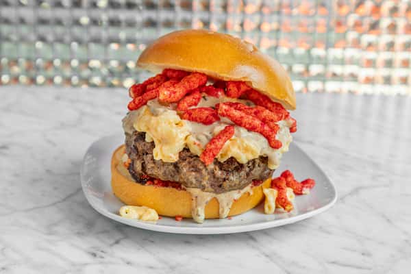 The Flamin' Hot Cheeto Burger