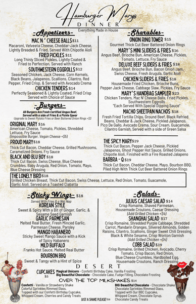Dinner Menu 1