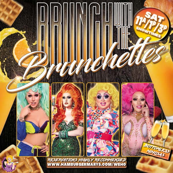 Waffles & Mimosa Theme - Saturday Brunch with the Brunchettes with 4 drag performers