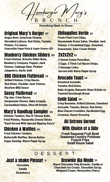 Hamburger Mary's Las Vegas Brunch Menu - Page 1