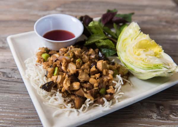 Peking "Duck" Lettuce Wraps Dining Menu The Purple Mint Vegan