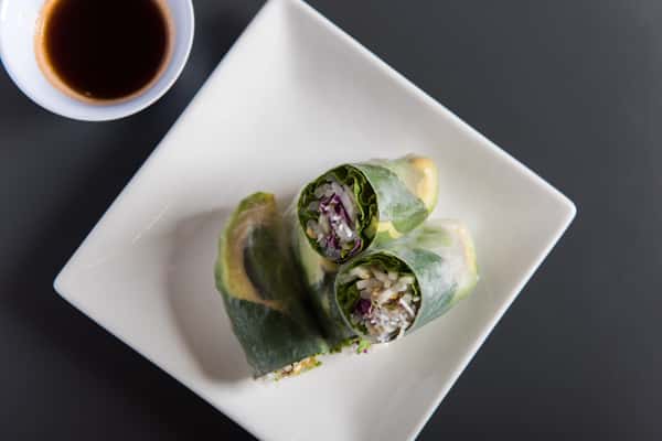 Avocado Spring Rolls Dining Menu The Purple Mint Vegan Bistro