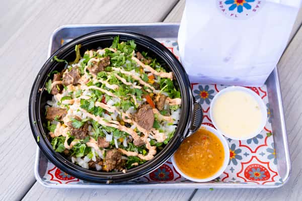 steak taco bowl