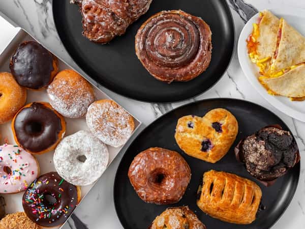 A selection of donut pastrys