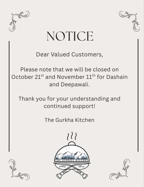 Notice of closure