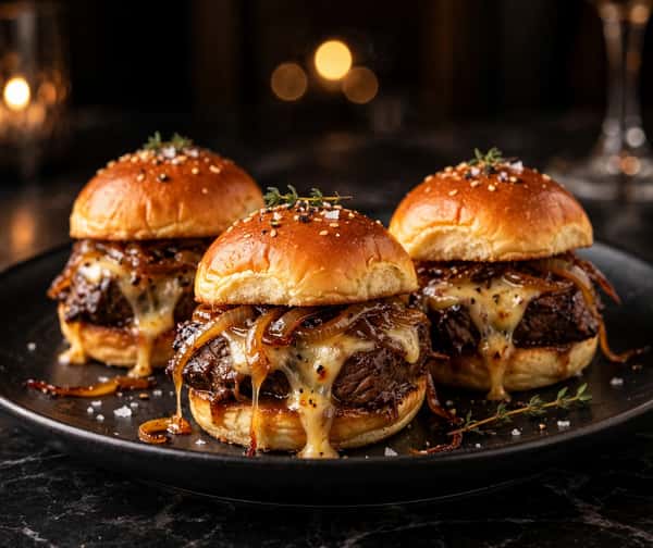 Short rib sliders on buns