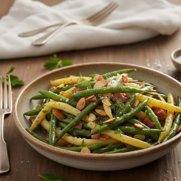 Mixed Green Beans with Sautéed Peppers