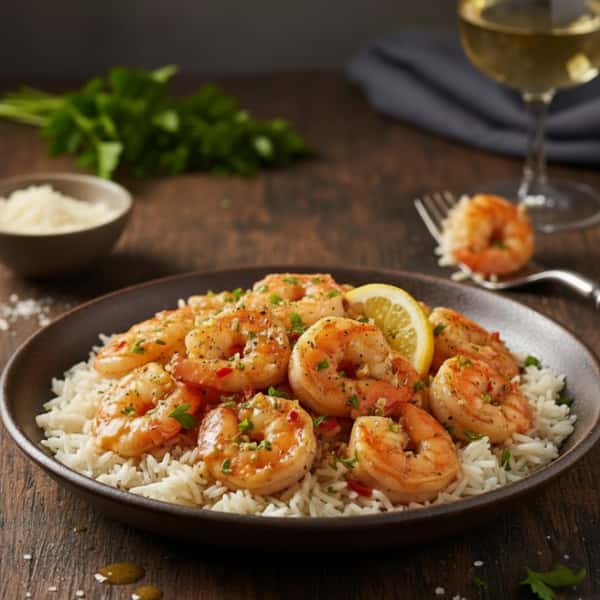 Shrimp Scampi & Rice