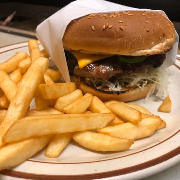 burger and fries