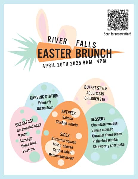 Easter Brunch Buffet at River Falls - 9am - 3:30pm