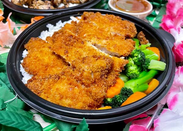 Katsu bowl and teriyaki chicken bowl