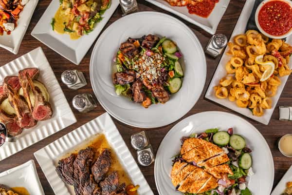 Group Shot of food in top view